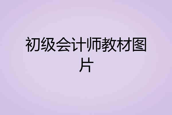 初级会计师教材图片
