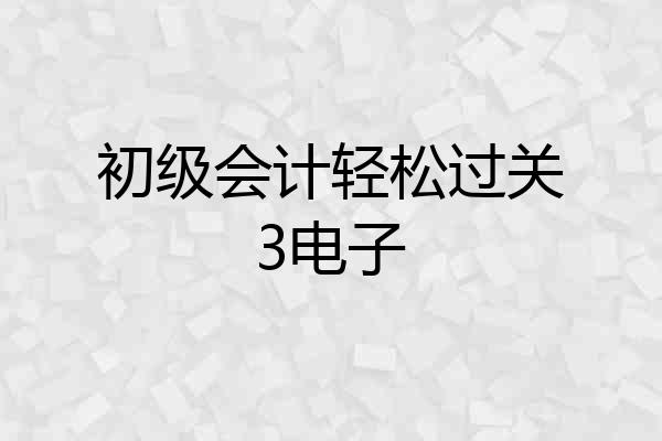 初级会计轻松过关3电子
