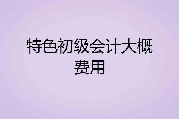 特色初级会计大概费用