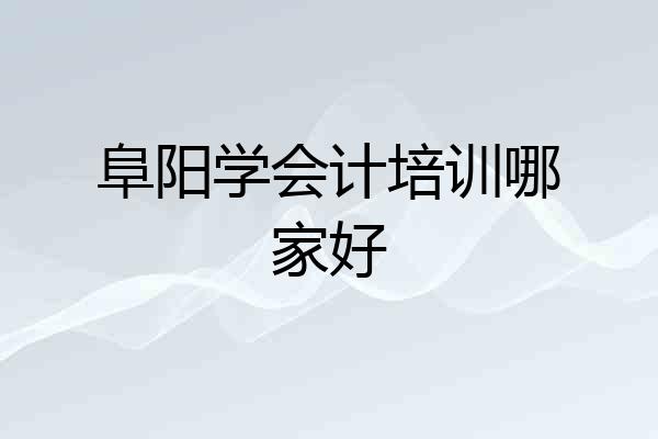 阜阳学会计培训哪家好