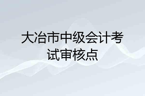 大冶市中级会计考试审核点