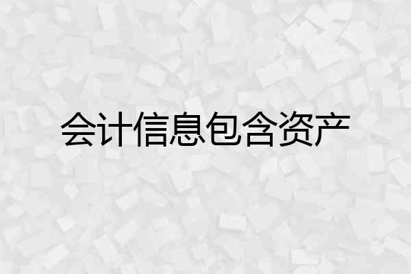 会计信息包含资产