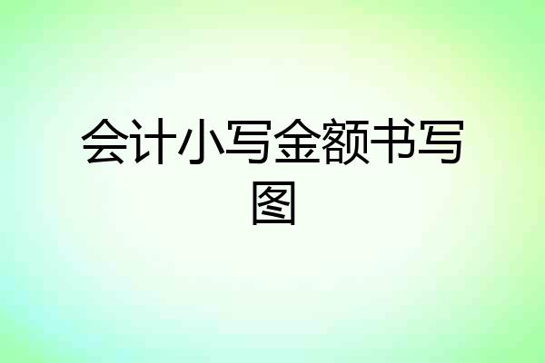 会计小写金额书写图