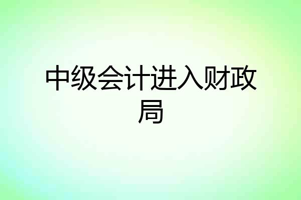 中级会计进入财政局