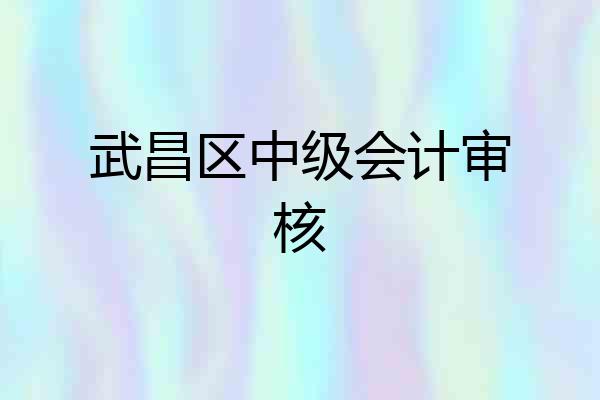 武昌区中级会计审核