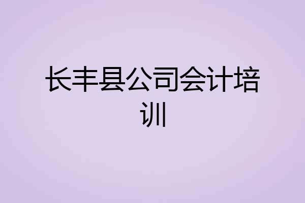 长丰县公司会计培训
