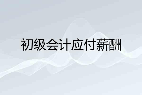 初级会计应付薪酬