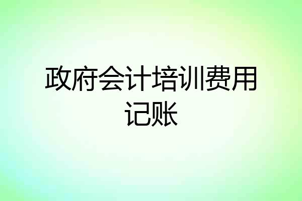 政府会计培训费用记账