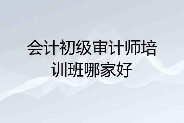 会计初级审计师培训班哪家好