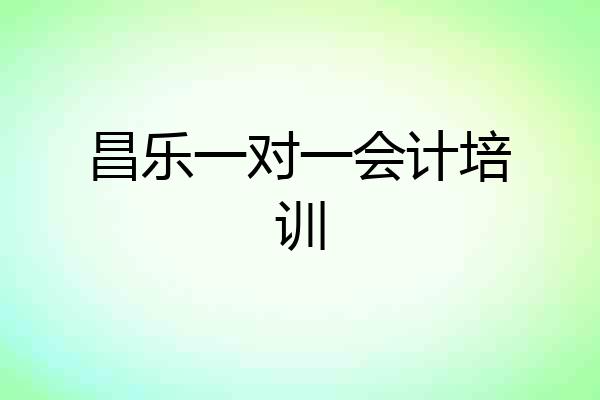 昌乐一对一会计培训
