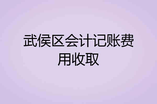 武侯区会计记账费用收取