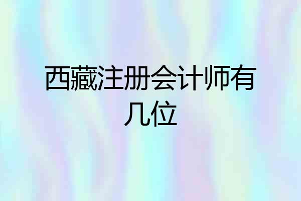 西藏注册会计师有几位