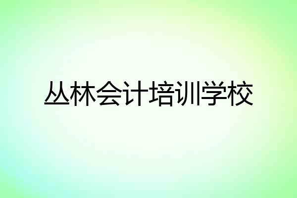 丛林会计培训学校