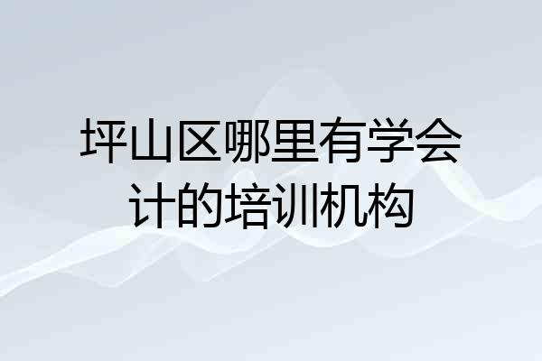 坪山区哪里有学会计的培训机构