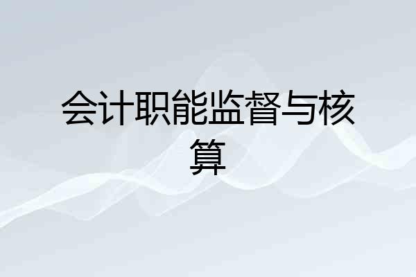会计职能监督与核算