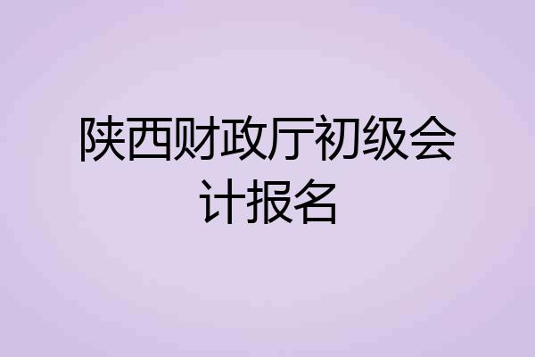 陕西财政厅初级会计报名