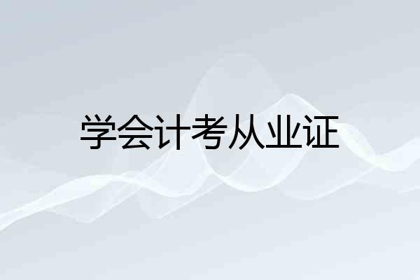 学会计考从业证