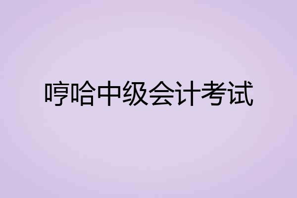 哼哈中级会计考试