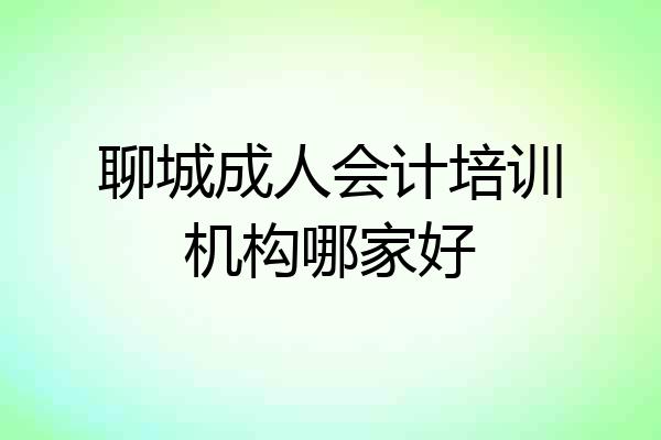 聊城成人会计培训机构哪家好