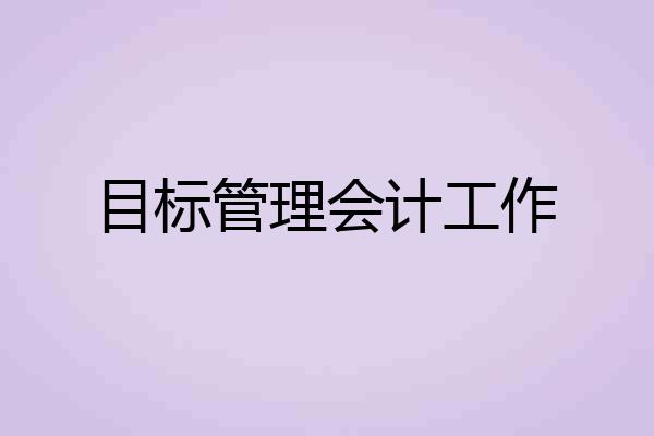 目标管理会计工作