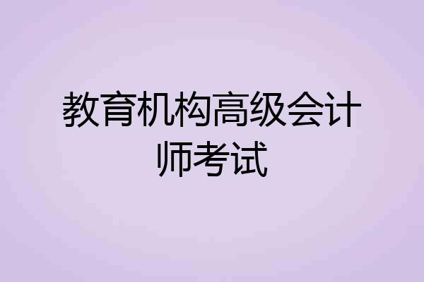 教育机构高级会计师考试