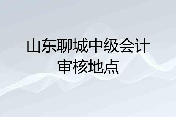 山东聊城中级会计审核地点