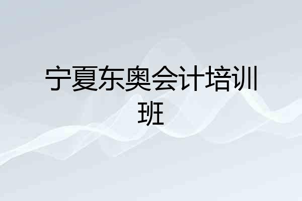 宁夏东奥会计培训班