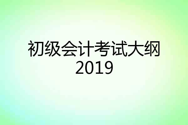 初级会计考试大纲2019