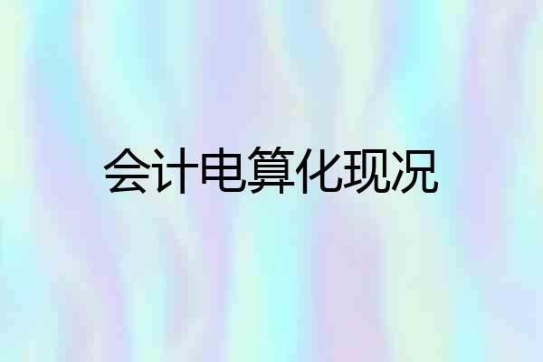 会计电算化现况