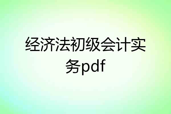 经济法初级会计实务pdf
