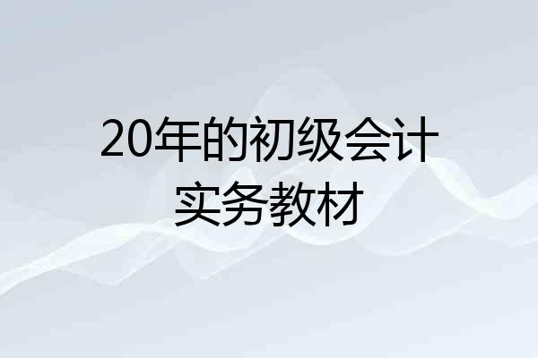 20年的初级会计实务教材
