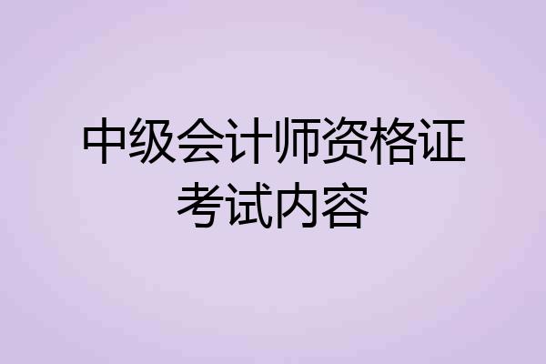 中级会计师资格证考试内容