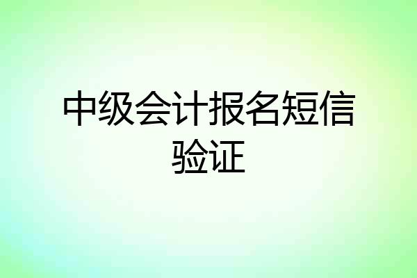 中级会计报名短信验证