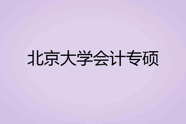 北京大学会计专硕
