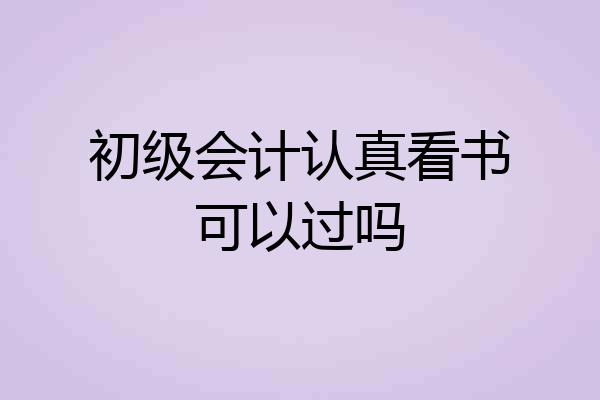 初级会计认真看书可以过吗