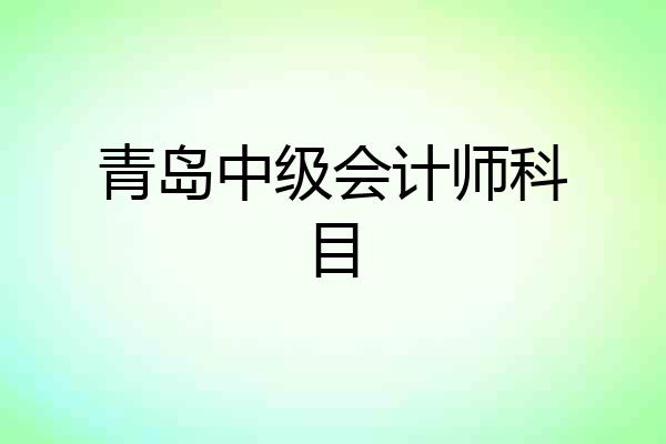 青岛中级会计师科目