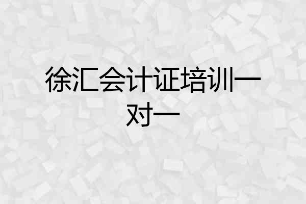 徐汇会计证培训一对一