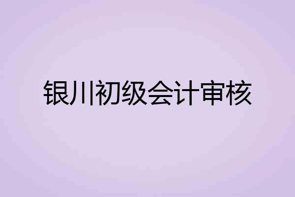 银川初级会计审核