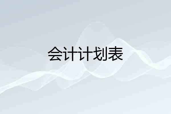 会计计划表