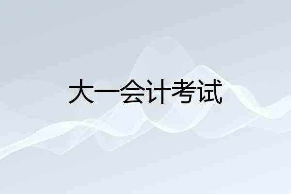 大一会计考试