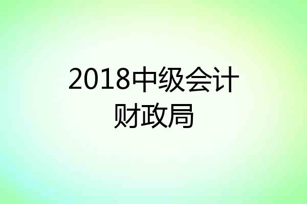 2018中级会计财政局