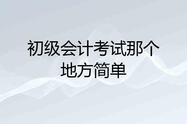 初级会计考试那个地方简单