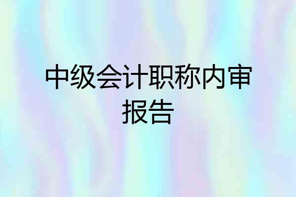 中级会计职称内审报告