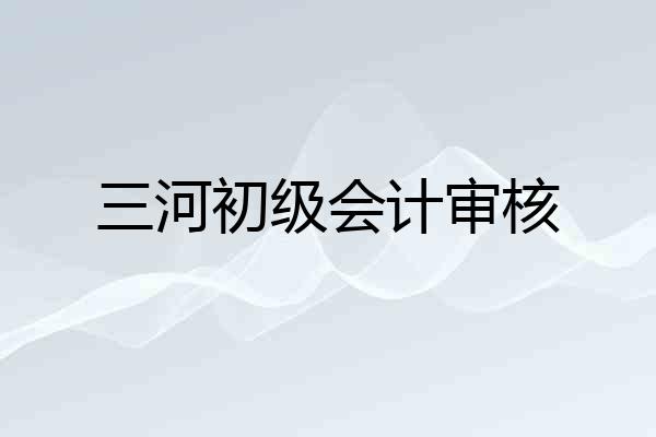 三河初级会计审核