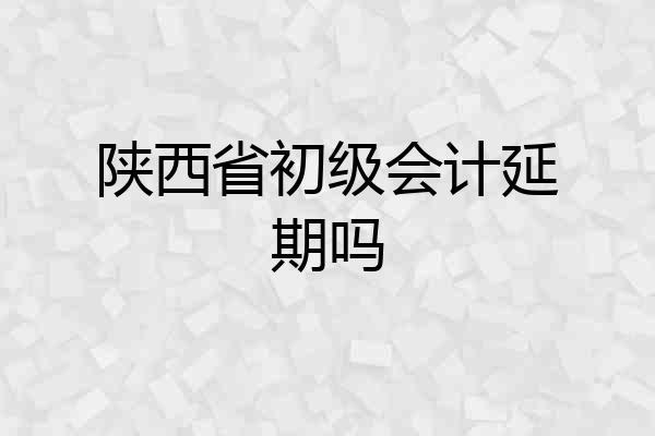 陕西省初级会计延期吗