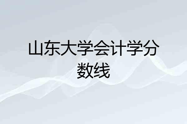 山东大学会计学分数线