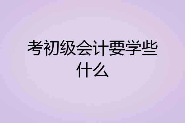 考初级会计要学些什么