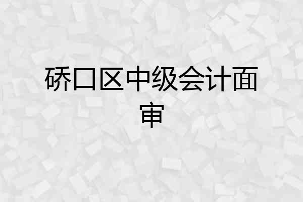 硚口区中级会计面审