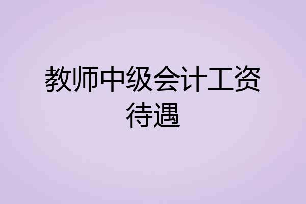 教师中级会计工资待遇