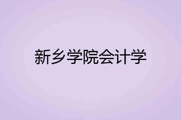 新乡学院会计学